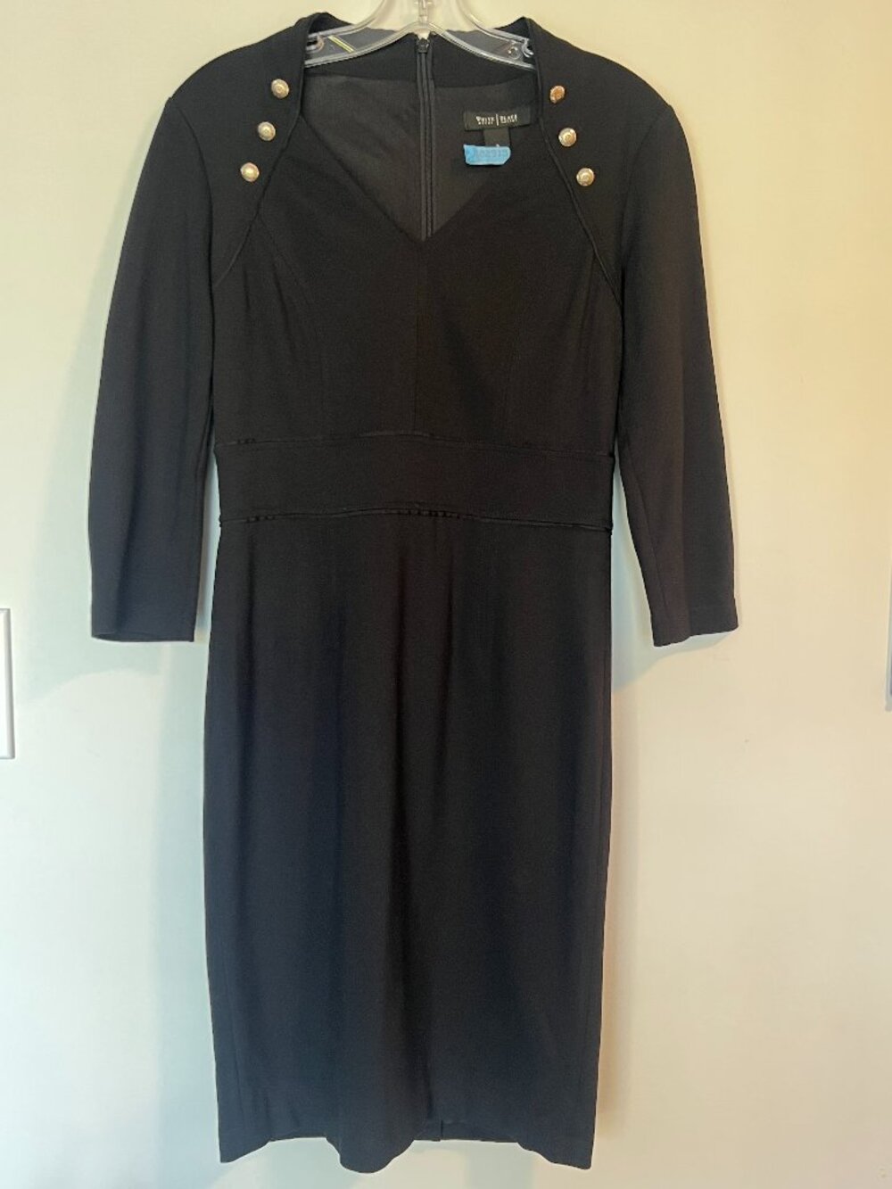 White House Black Market Black Military-Inspired Sheath Dress – Size 2